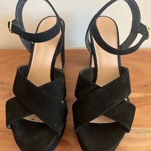 Stuart Weitzman 9 Black Strappy Heels